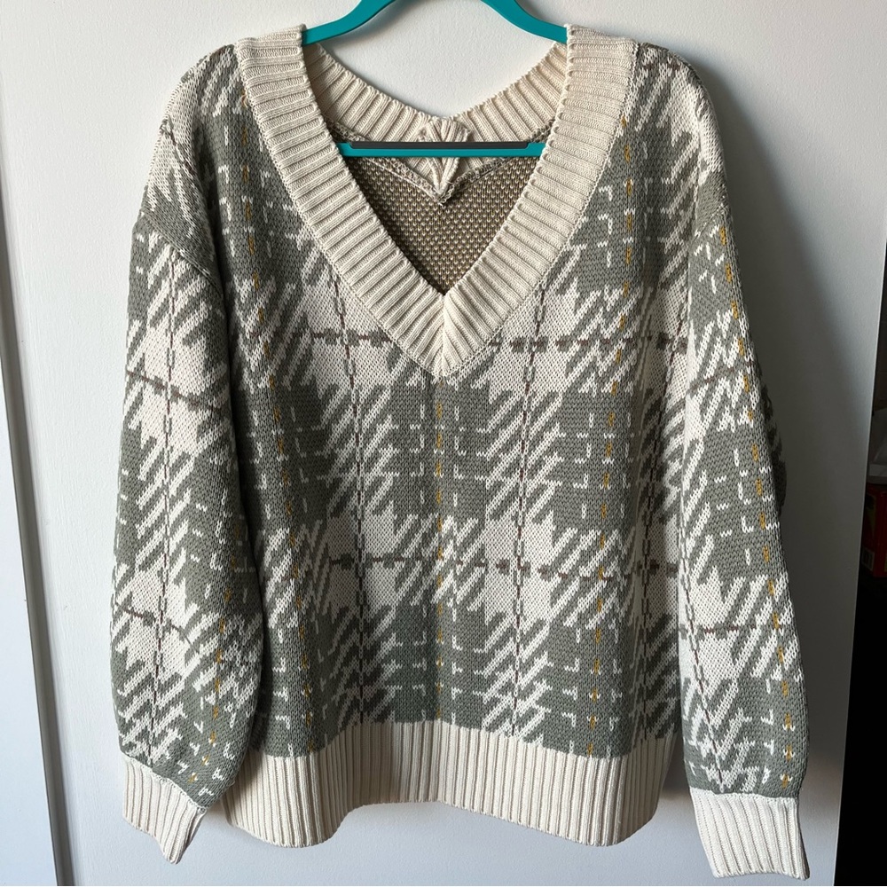 OAK + FORT Plaid Sweater